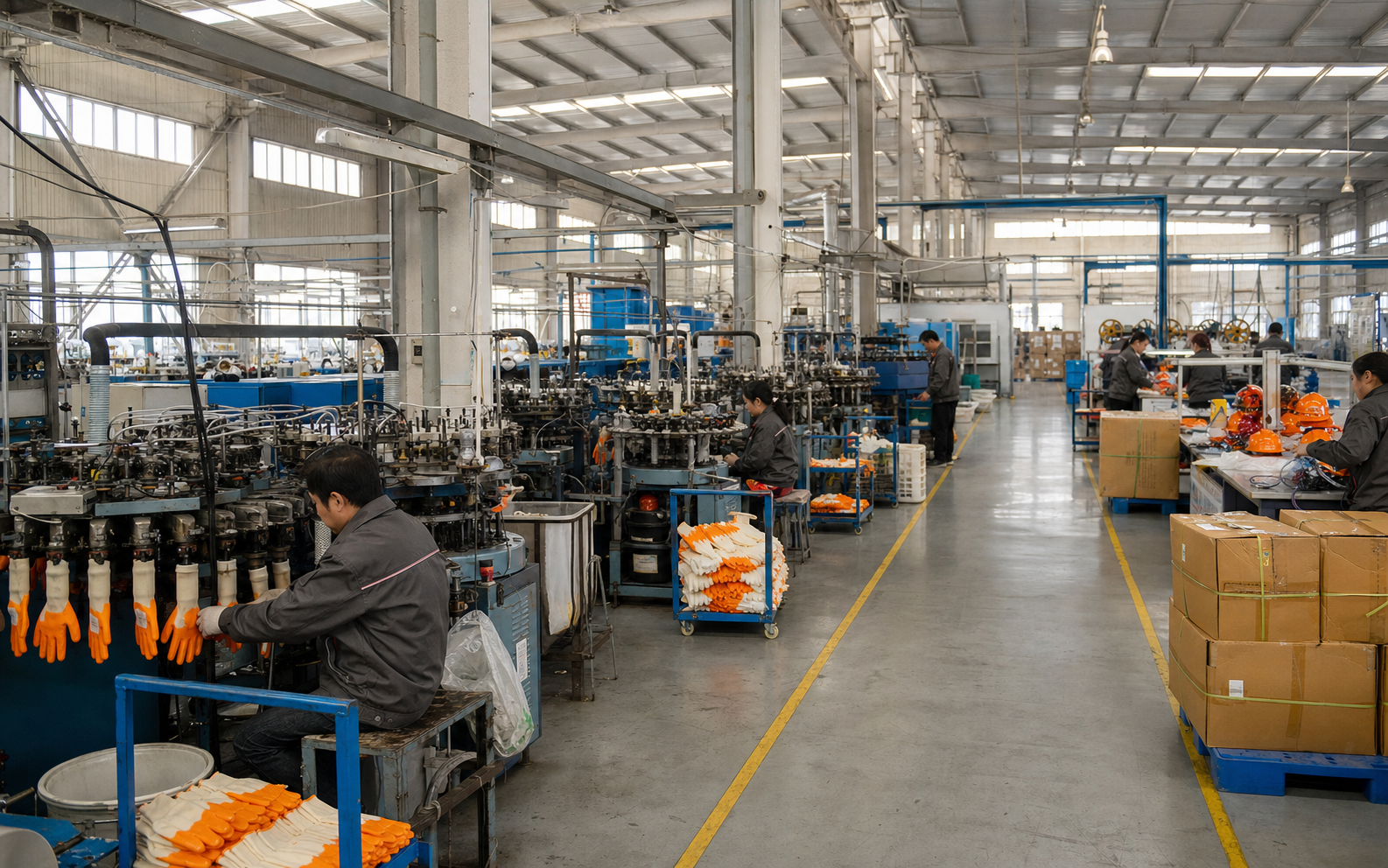 Modern PPE manufacturing and assembly floor