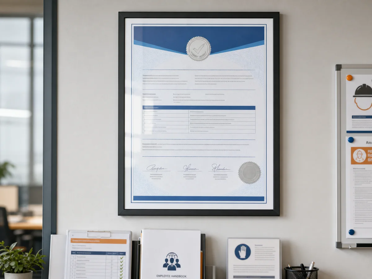 Demonstration social responsibility audit document displayed in a compliance office