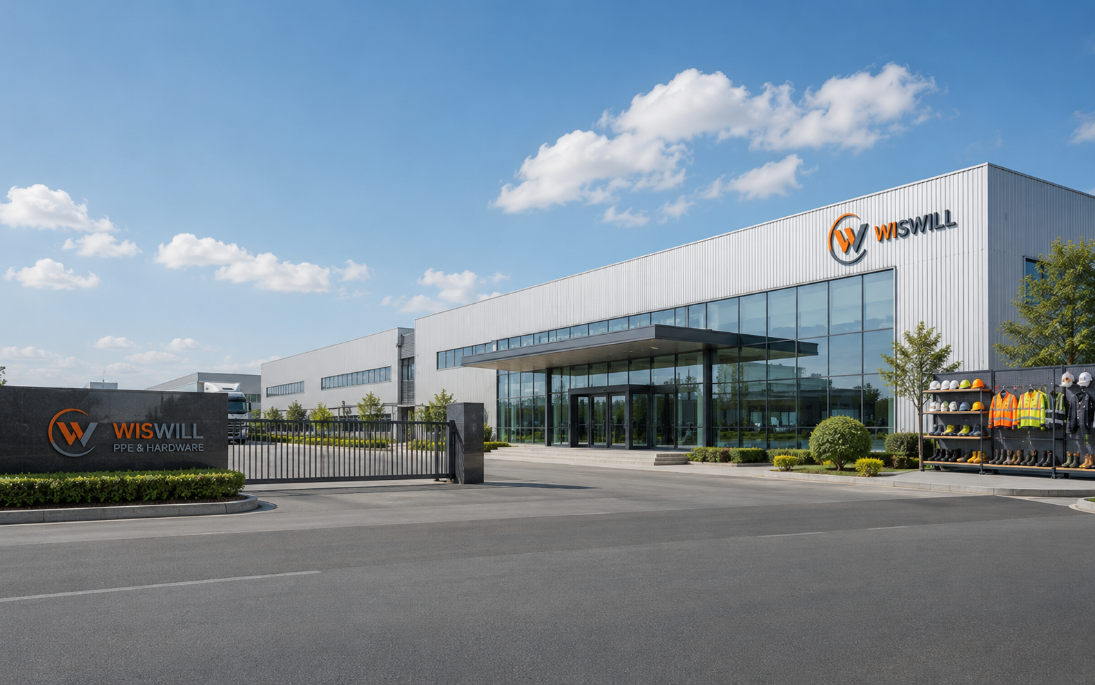 WISWILL PPE factory exterior and product showroom