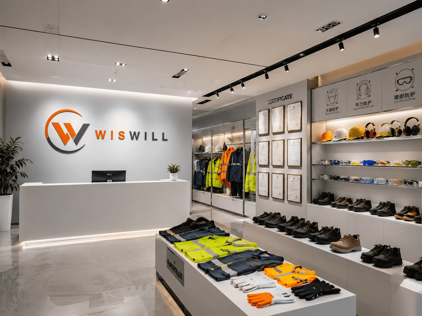 WISWILL personal protective equipment showroom