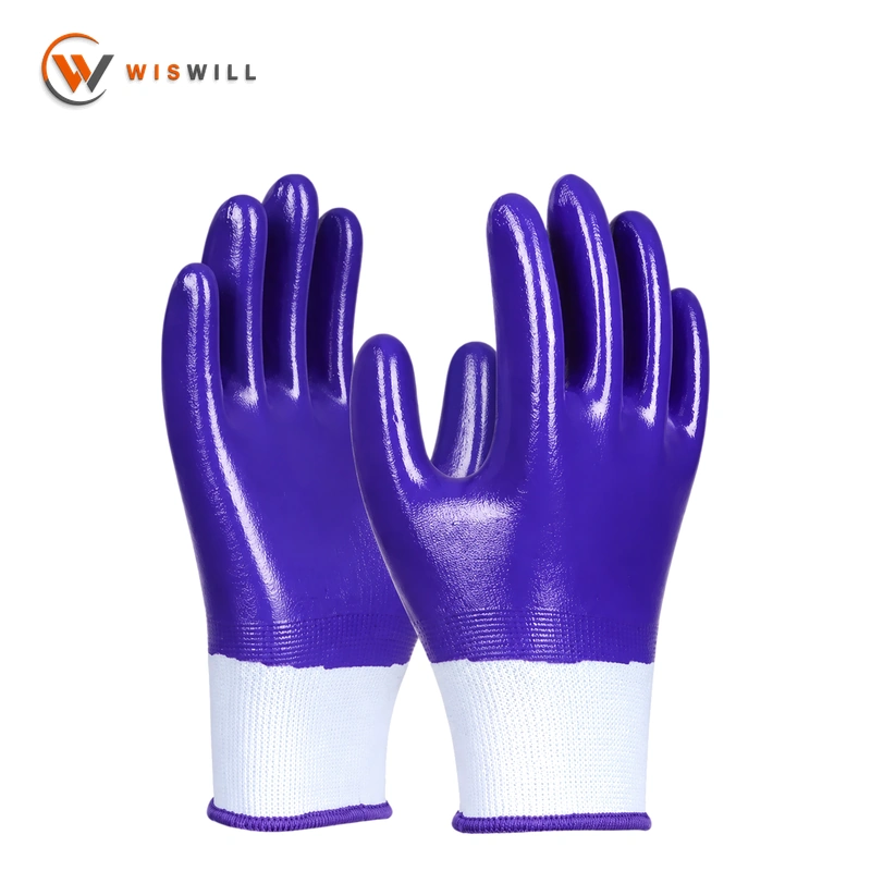 13gauge purple all coating nitrile gloves