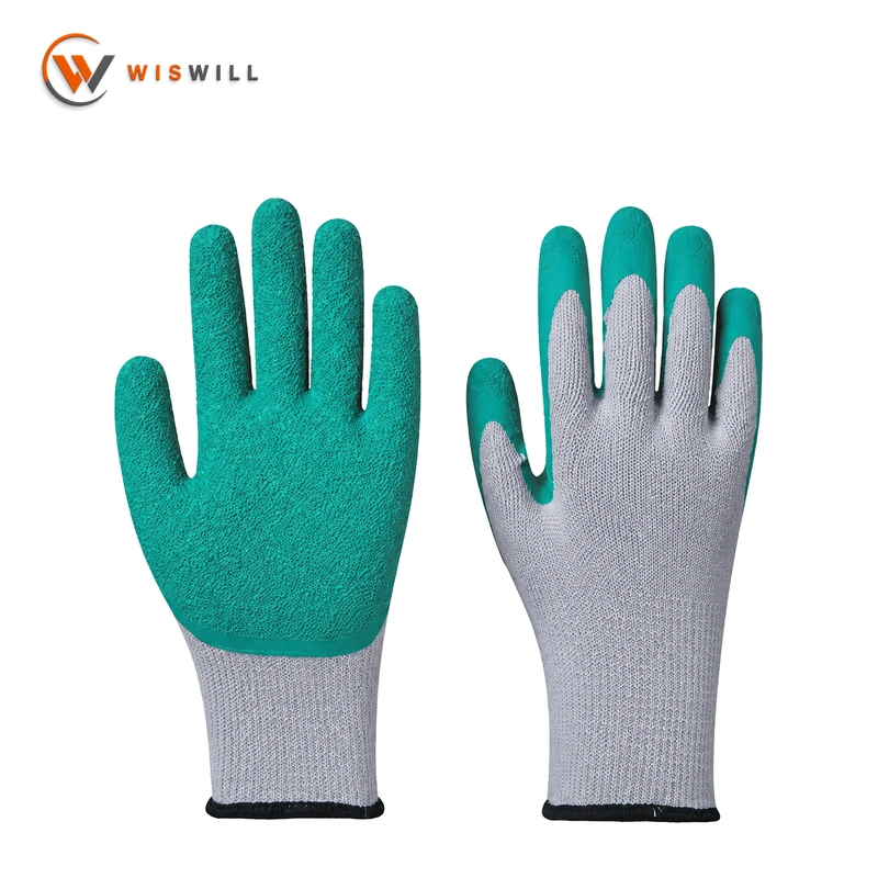 10 gauge grey yarn cotton knit gloves