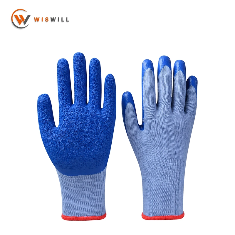 21 gauge Blue yarn cotton knit gloves