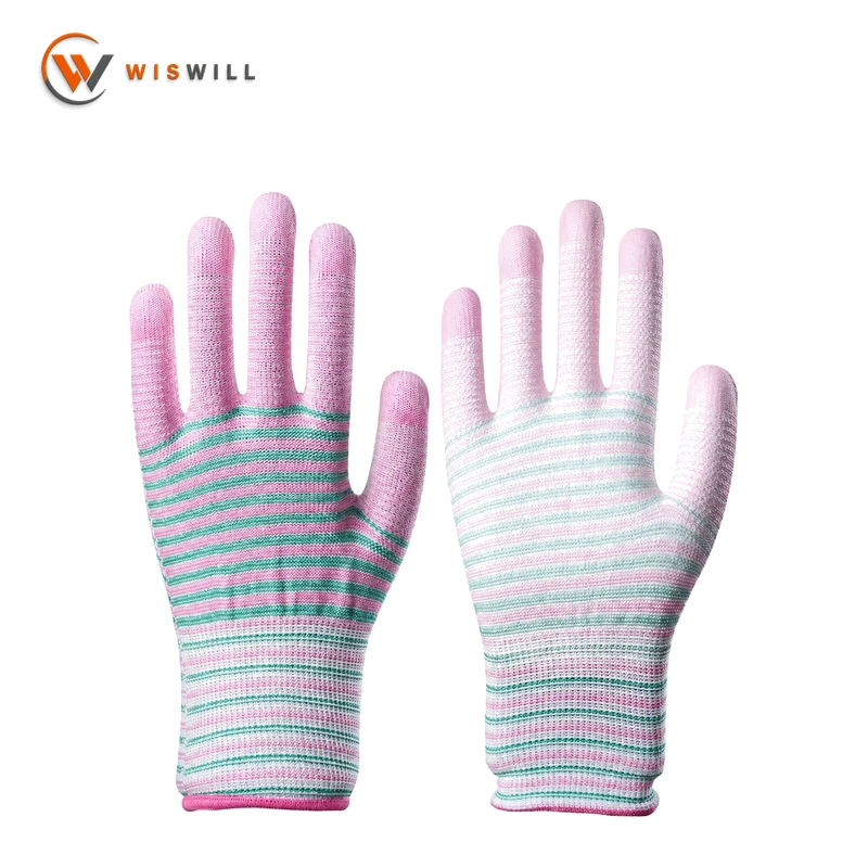 13 gauge white PU coated gloves