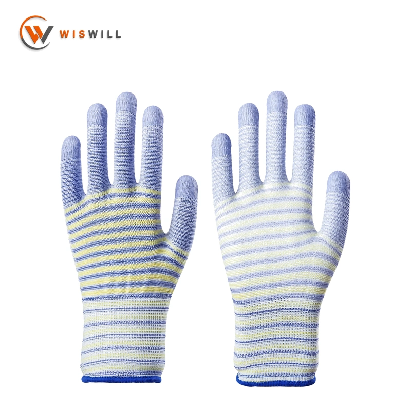 13 gauge white PU coated gloves
