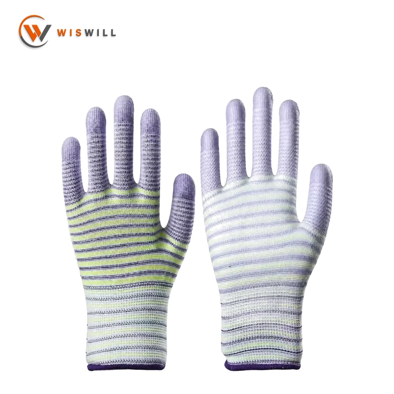 13 gauge white PU coated gloves