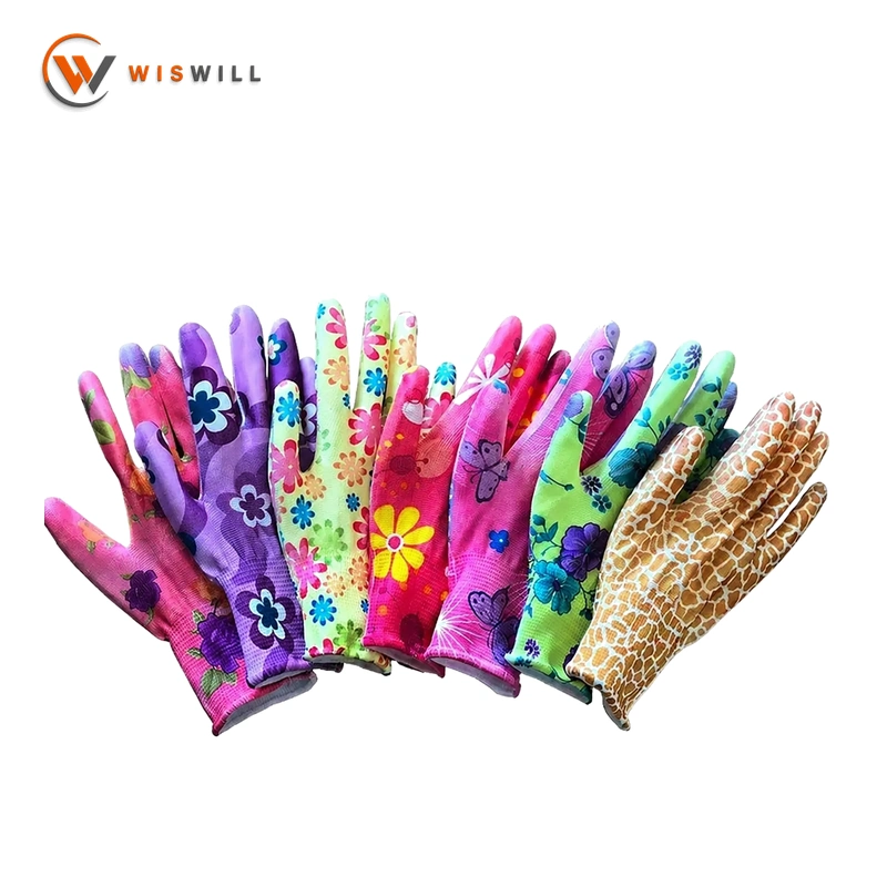 13 gauge Multicolored PU Coated Gloves