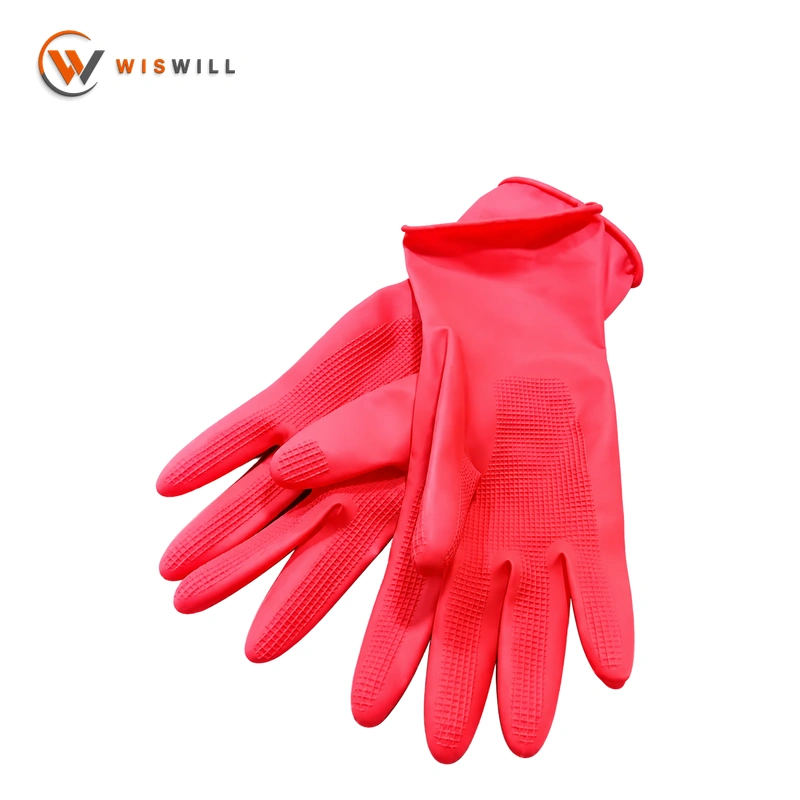 Red latex gloves, 31CM