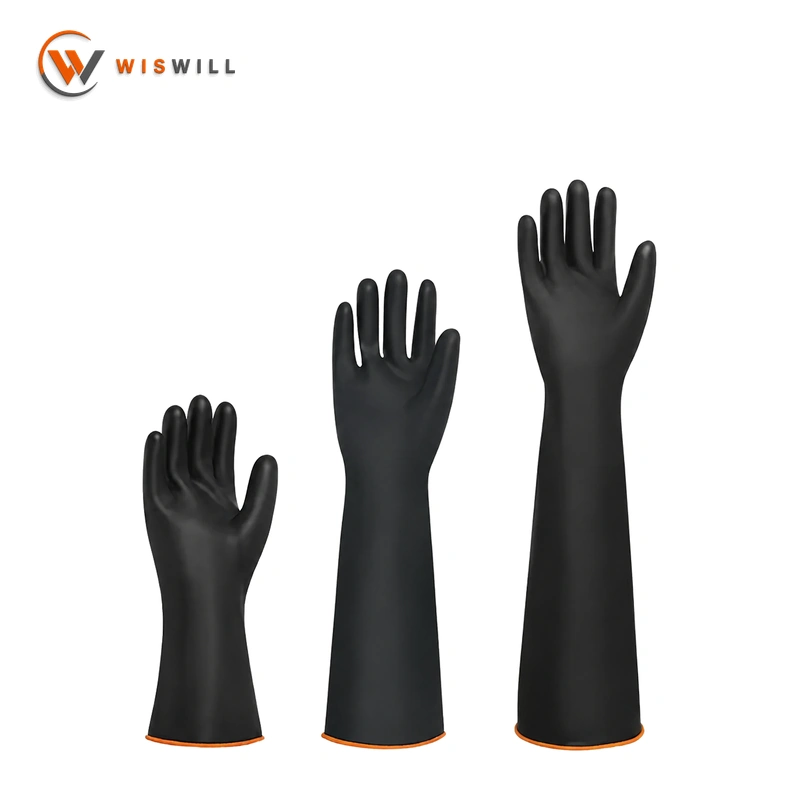 Black latex gloves, 31CM
