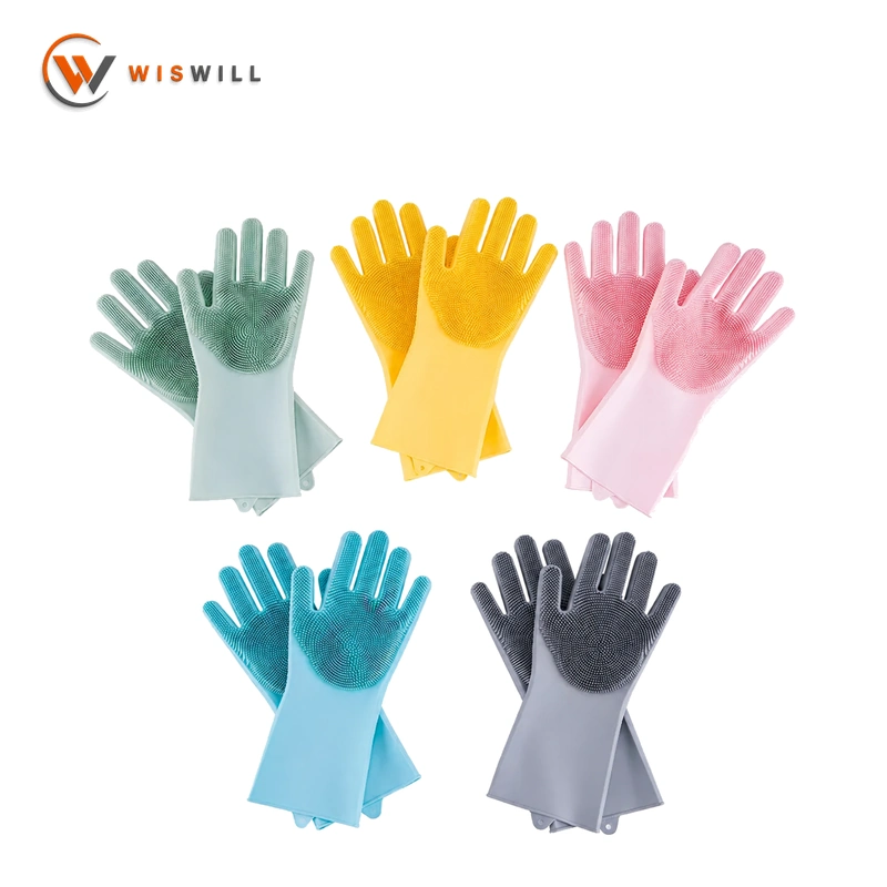 Silicone household gloves, available in multiple colors