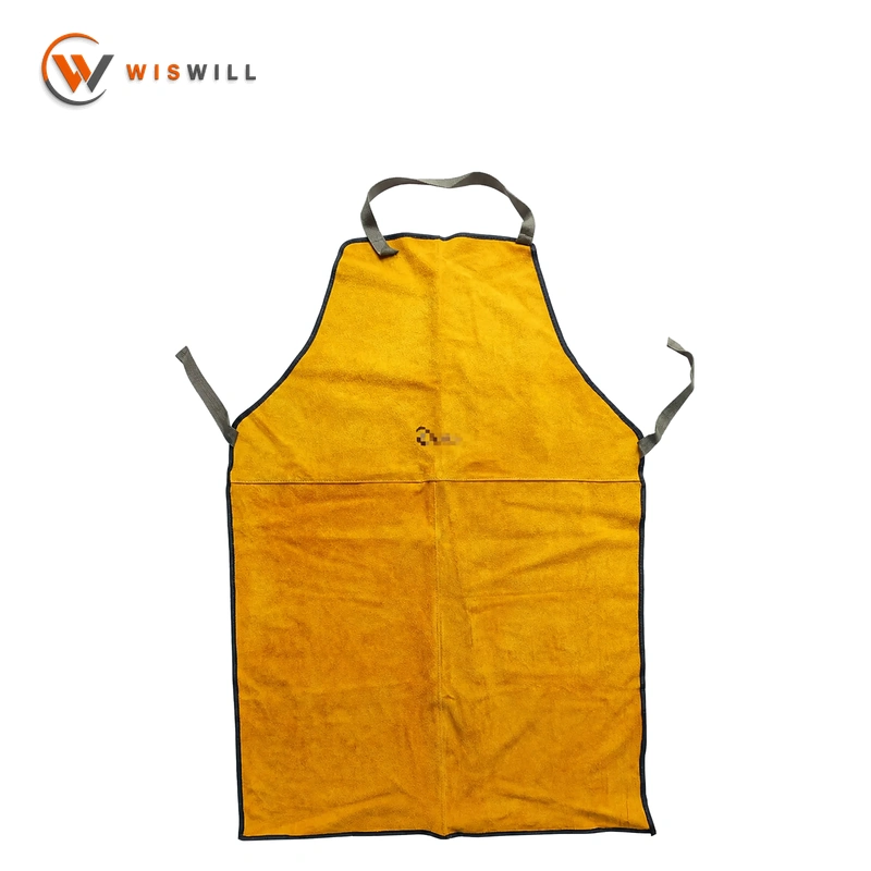 Yellow cowhide apron