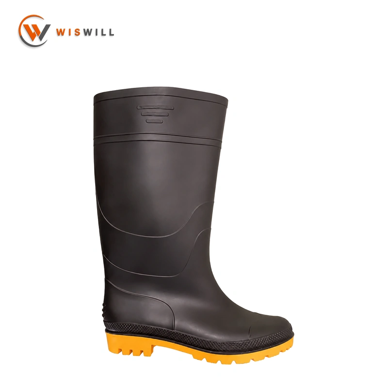 Matte Black Upper with Yellow Sole Rain Boots
