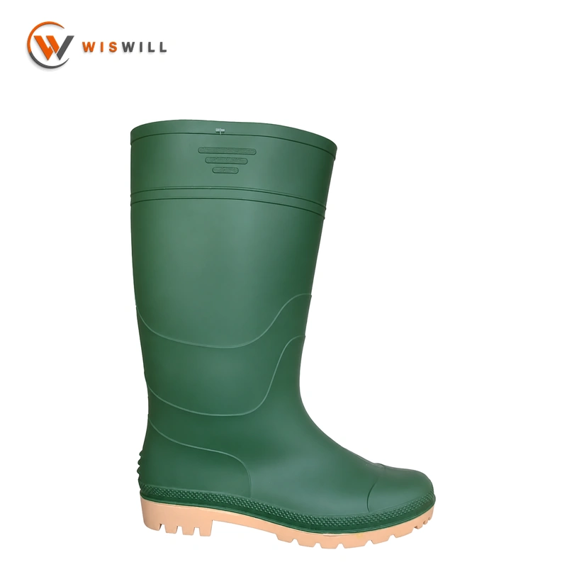 Green Upper with Orange Sole Rain Boots
