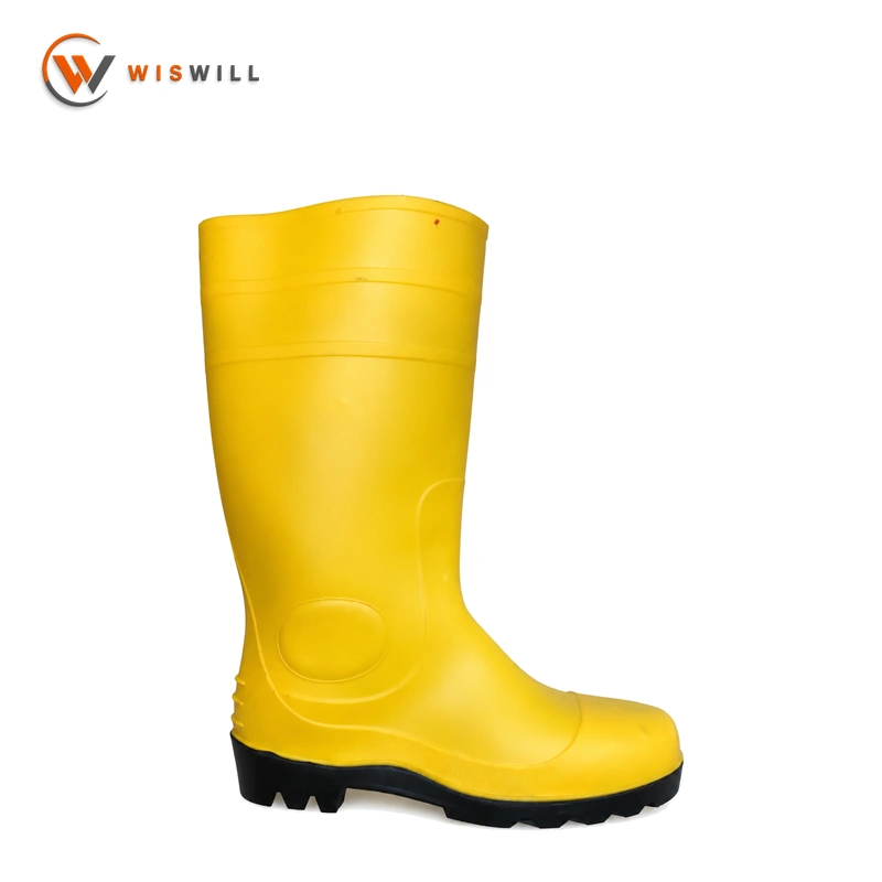 Yellow Upper with Black Sole Steel Toe Rain Boots