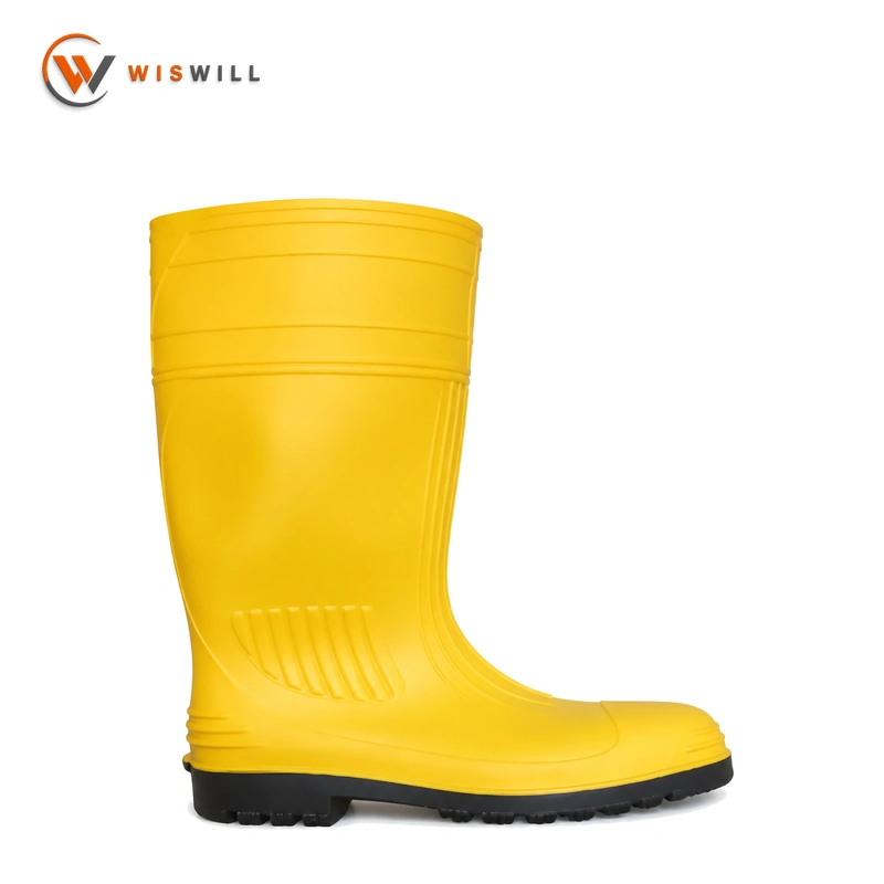 Yellow Upper with Black Sole Steel Toe Rain Boots