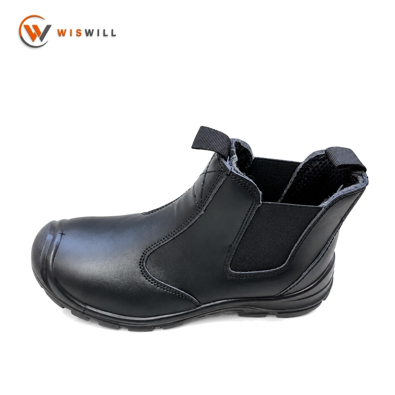 Polished Leather CE Standard Steel Toe & Steel Sole PU Safety Shoes