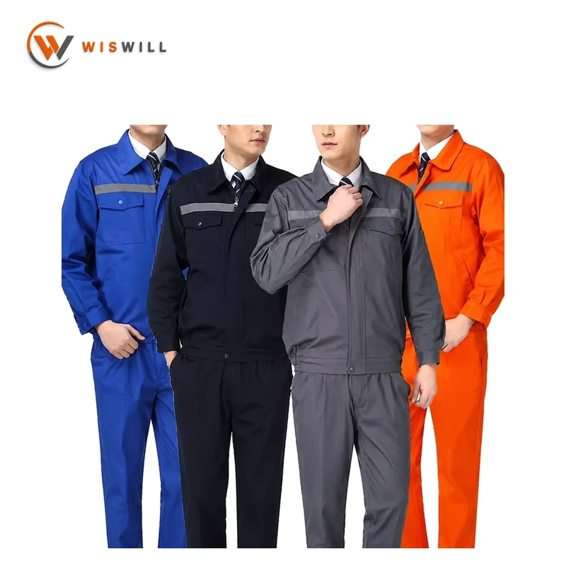 polyester solid-color work clothes shine blue/orange/navy blue